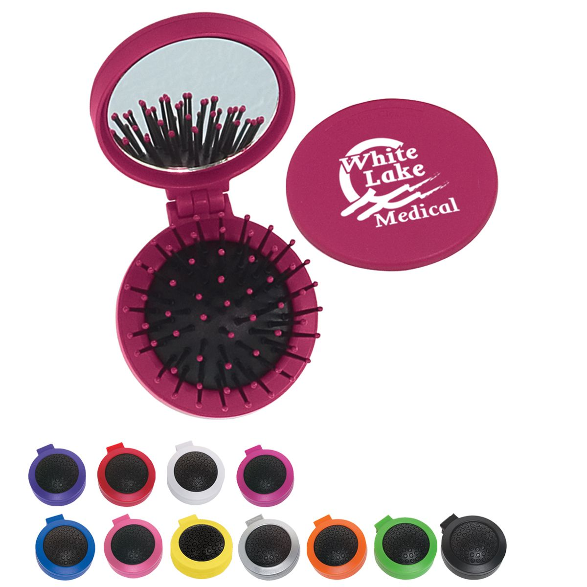 	Custom printed compact mirrors with comb